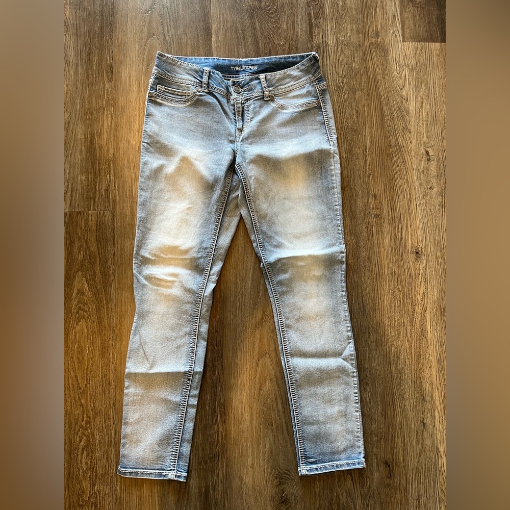 Maurice’s light wash jeans.